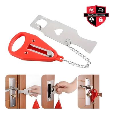 1pc Portable Travel Safety Door Lock, Suitable for Travelers and Families, Universal Sleep Safety Portable Travel Door Lock