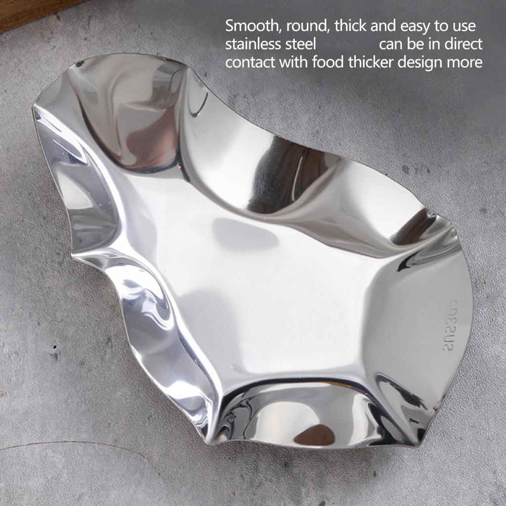 Packung mit 6 einzigartigen wiederverwendbaren Saucenschalen, Dippschalen, 304 Edelstahl Textur, geeignet für den Heimgebrauch und Partys