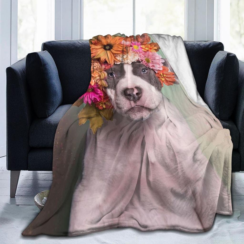 Pitbull Flower Power Apollo Decke Fleece Sofa Überwurf Tragbar für Couch Bettwäsche Outdoor Decken Tagesdecke Steppdecke