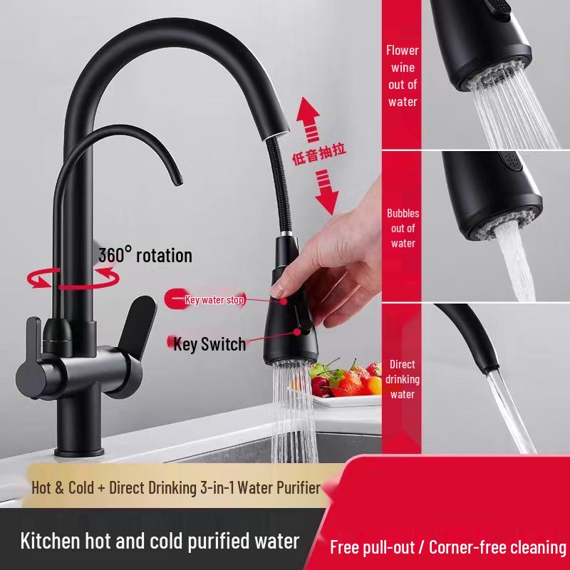 TLXT 3-in-1 Pull-Out Hot & Cold Faucet