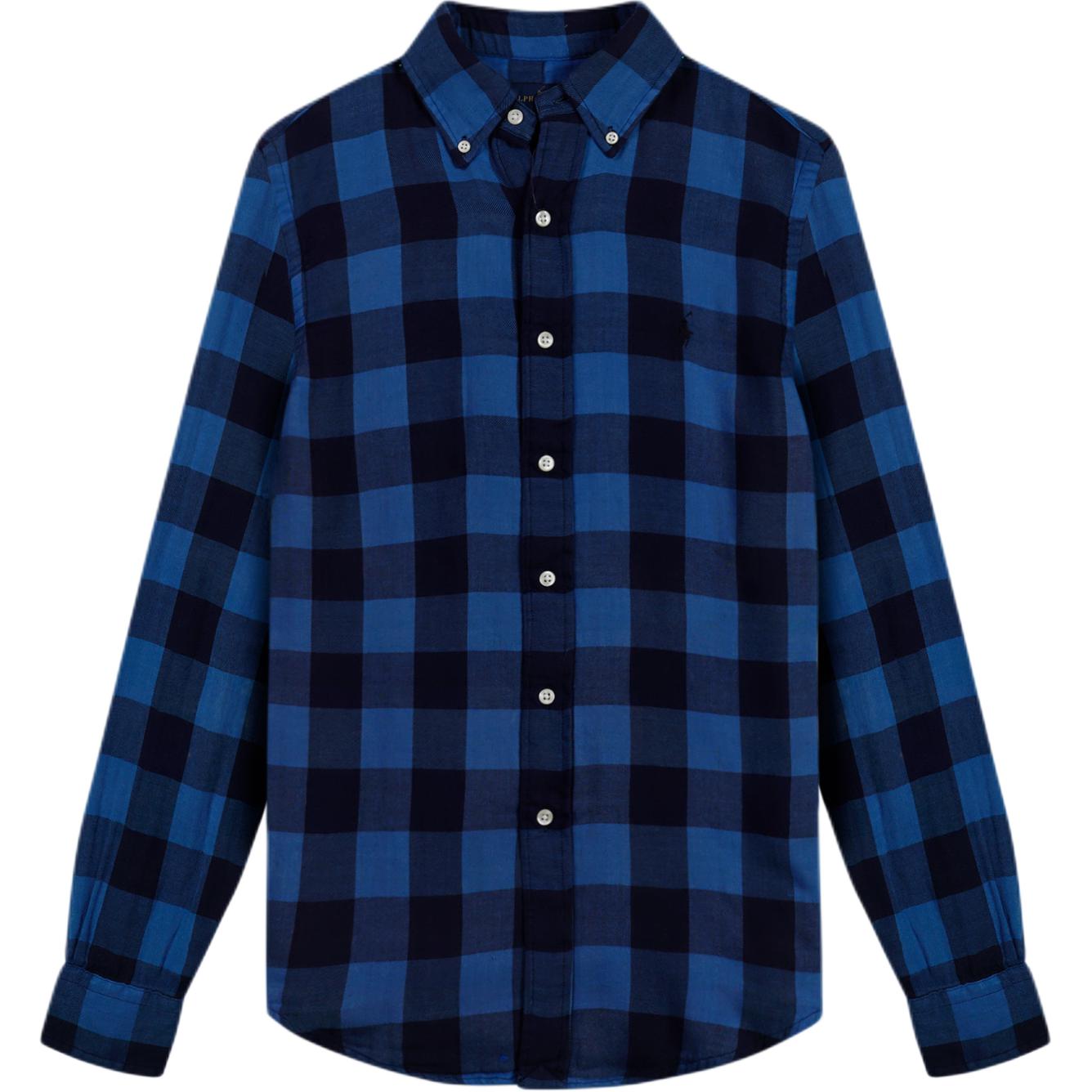 

Polo Ralph Lauren Logo Embroidered Plaid Casual Cotton Long Sleeve Shirt Classic Edition Men shirts 710854457-001 XS