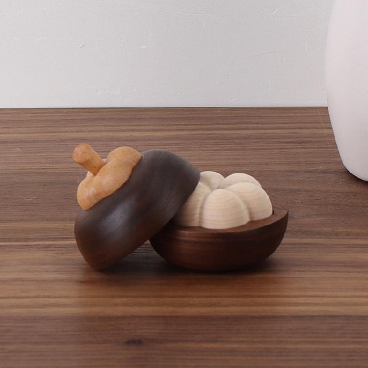 Wood Essential Oil Diffuser Mangosteen Shape Aromatherapies Diffuser for Home Office Bedroom Car Decors Oil Diffusers
