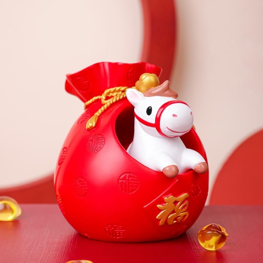 Lucky Bag Zodiac Horse Figurines Fortune Horse Figures Ornament  Office Decoration