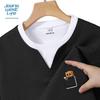 JEANSWEST LIFE Men's Waffle Henley Layered Long Sleeve T-shirt