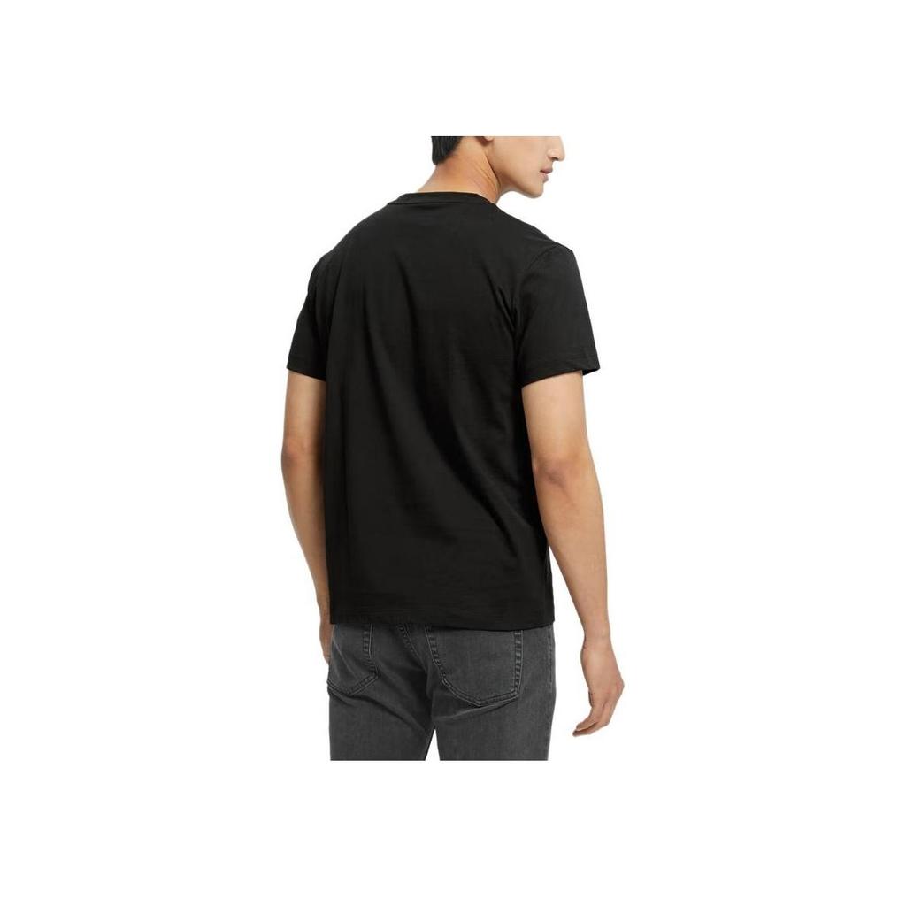 Calvin Klein Baumwoll-Freizeit-T-Shirt mit Rundhalsausschnitt und quadratischem Druck Herren-Tops Schwarz J319955-BEH
