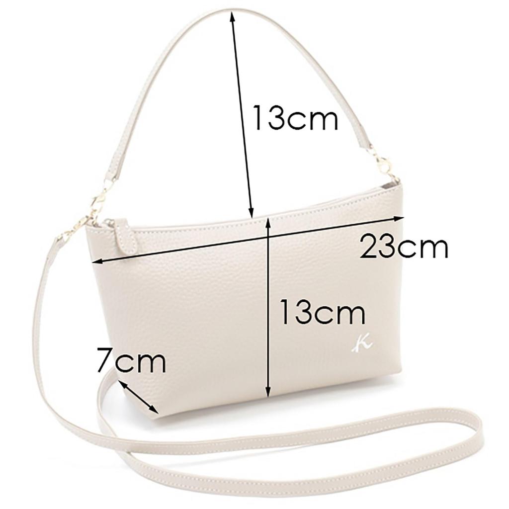 Kitamura RH0565 Shrink Leather 2-Way Pouch, Dark Blue with White Stitching, Navy Blue, 10901