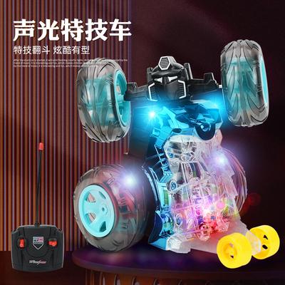 Four-Way Charging Remote Control Stunt Dump Car, Children'S Electric 360-Degree Rotating Toy Car With Music Luminous