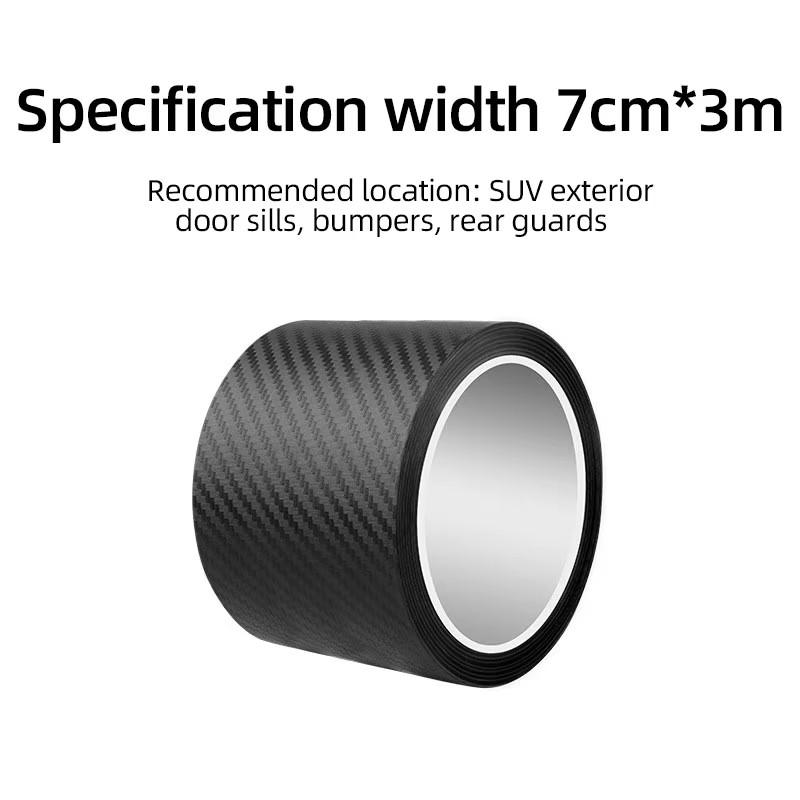 1Pc 3Meters Carbon Fiber Pattern Tape Car Door Bumper Edge Guards Protection Single-Sided Kitchen Strip Self-Adhesive 35710Cm
