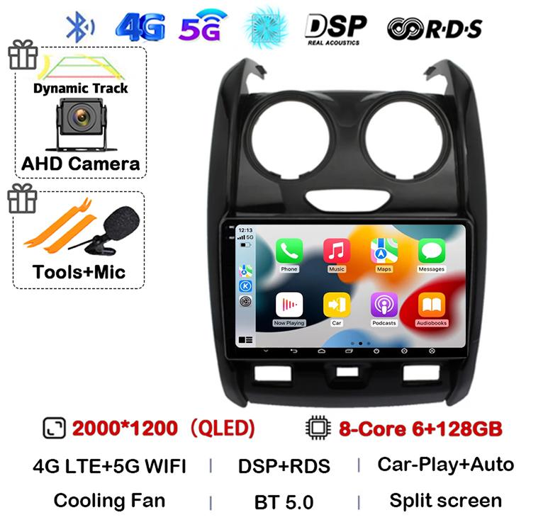 Android 14 Carplay Auto WIFI+4G for Renault Duster 2015 2016 2017 2018 2019 2020 Car Radio GPS Stereo Multimedia Player 2din Dsp