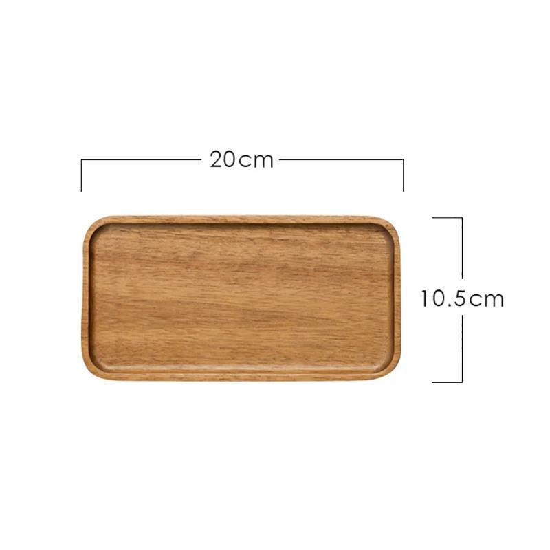 Wooden Serving Tray Rectangular Round Plate Tea Cup Saucer Tray Fruit Dessert Dinner Plate Food Storage Pallet Kitchen Tableware