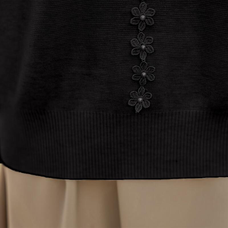 Moka Na Damen Strickoberteil mit Spitze und langen Ärmeln