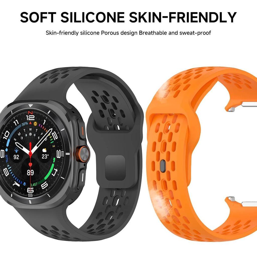 Silicone Bracelet For Samsung Watch 7 Ultra 47mm Breathable Sport Strap Watchband Galaxy Watch Ultra 47mm Women Men Band Correa