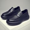 Men's Shoes First Layer Cowhide Men's One-pedal Loafers Comfortable Versatile Platform Casual Leather Shoes 2025 Autumn New