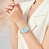 BUREI Women's Analogue Waterproof Quartz Watch, Couple's Watch, Popular, Simple Design, Silver, Light Blue, Luminous