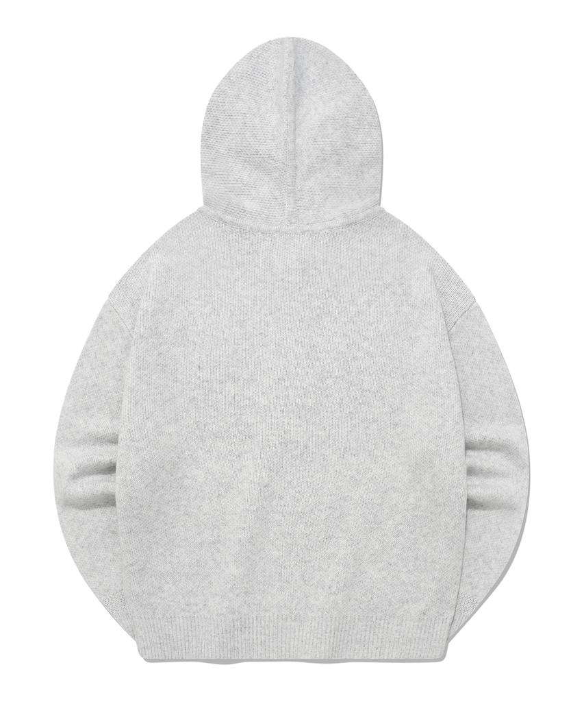COVERNAT C Logo Lambswool Zip-Up Hoodie Knit Gray