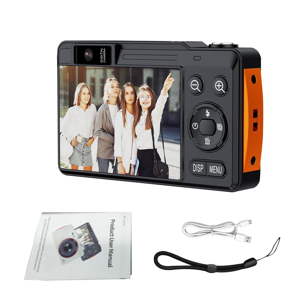 4K Digitalkamera 64MP 16-fach Zoom Tragbar Dual-Objektiv CCD mit 24-Zoll-Bildschirm für Studenten