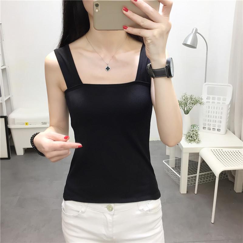 2025 Summer Women's Korean-Style Slim Solid Color Casual Vest Top