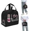 I Do Nails Fingernail Manicure Studio Insulated Lunch Bag for Women Kids Leakproof Food Boxes Thermal Lunch Box Tote
