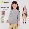 Girls' Striped High-Neck Long-Sleeve Tee