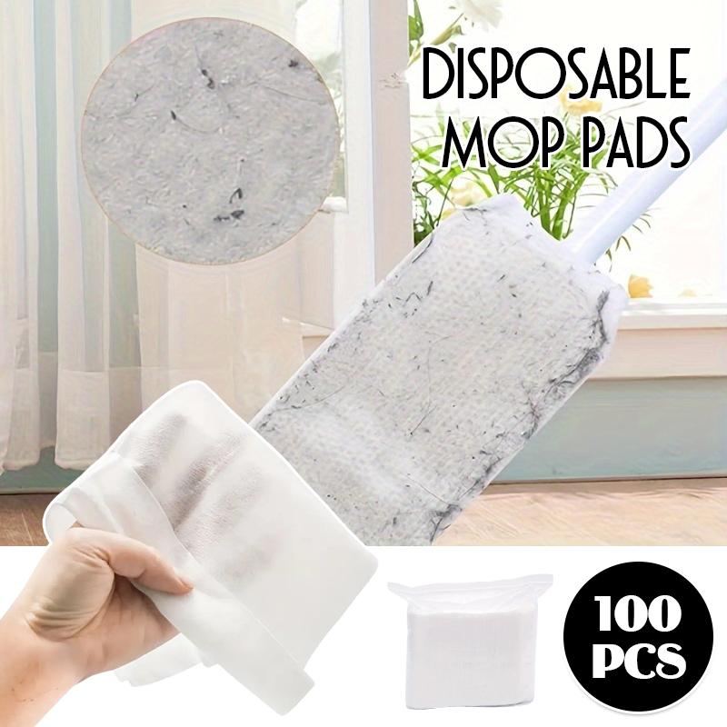100pcs Disposable Dry Sweep Mop Pads 29x20cm Universal Mop Floor Ceramic Tile Cleaning Dust Removal Paper (Mop Not Included)