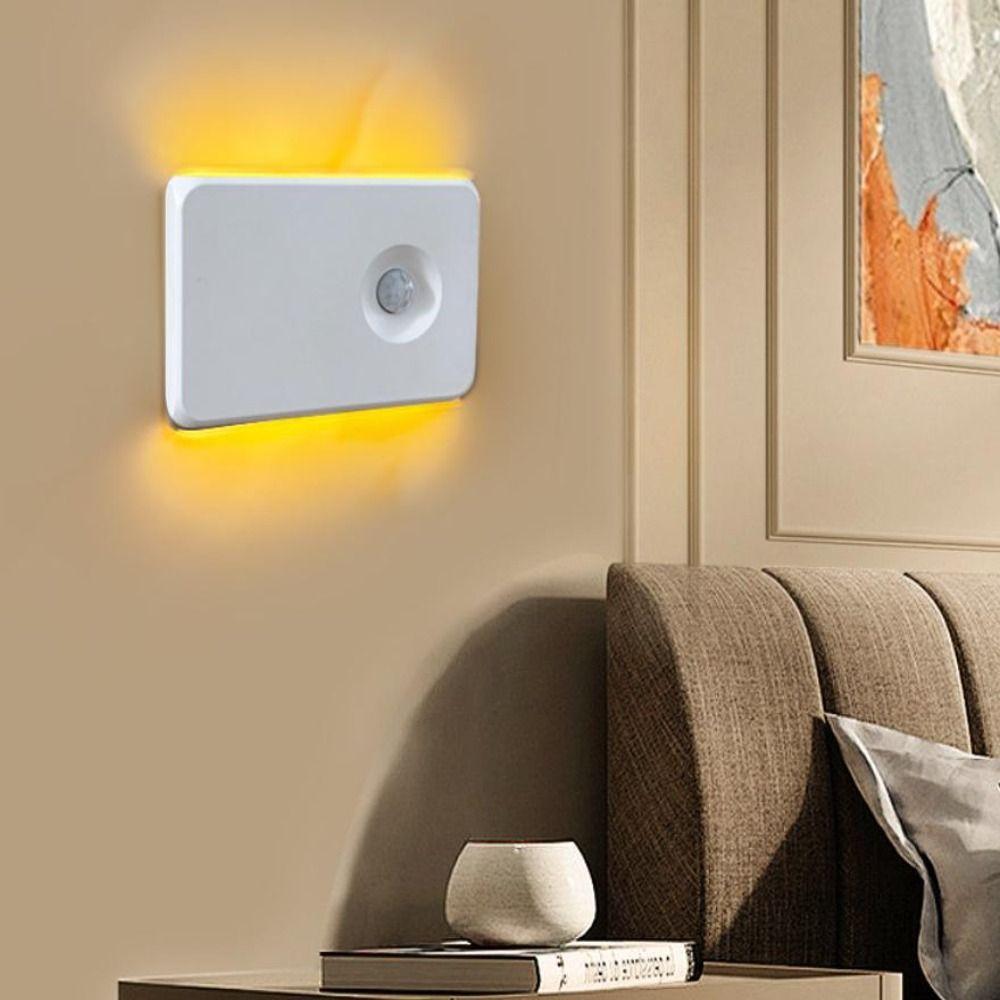 Energy Saving Magnetic Motion Sensor Light Rechargeable Warm Light Smart Lamp Wireless Indoor Lighting Corridor Stairs