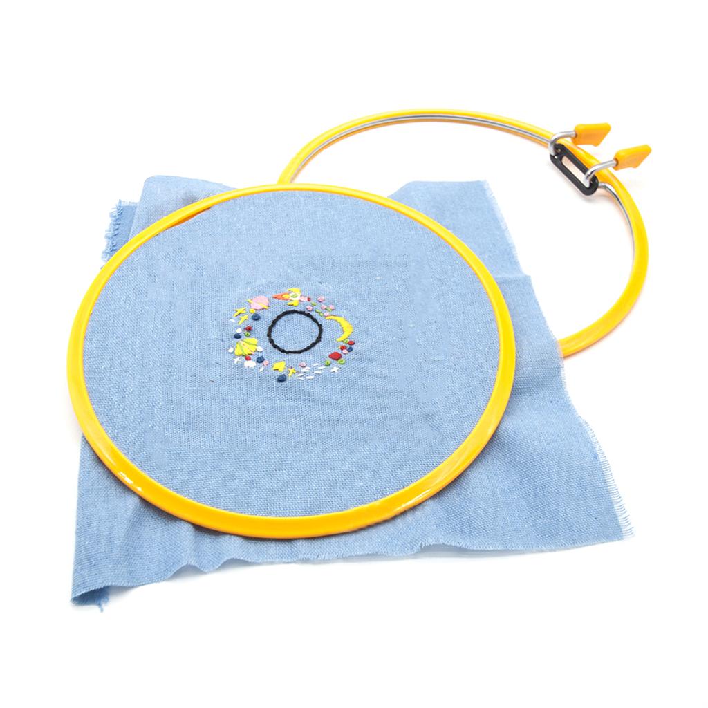 Adjustable Round Embroidery Hoop with Spring Clip Stitching Frame for Embroidery Needlecraft and Stitching Project
