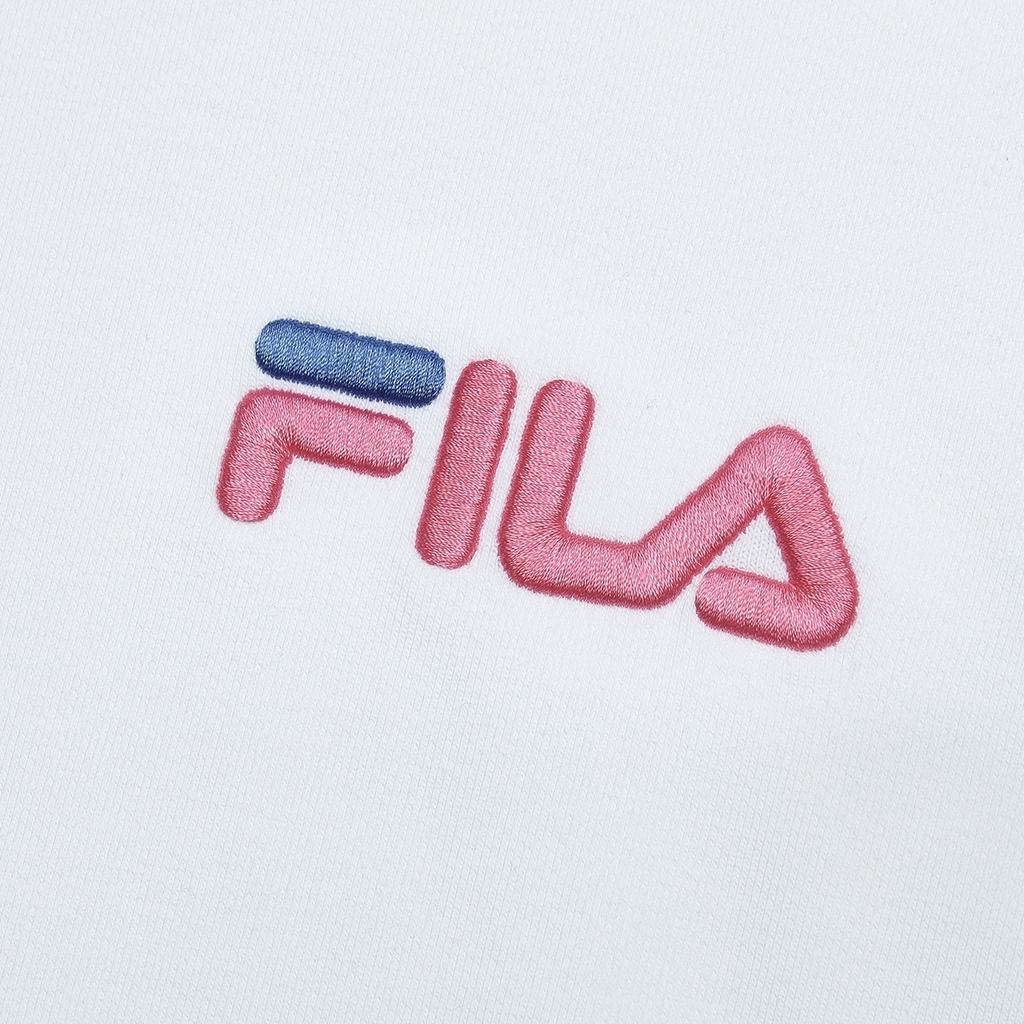 Fila Letter Logo Printed Casual Loose Hoodie Women hoodies Standard-White F11W349204BWT