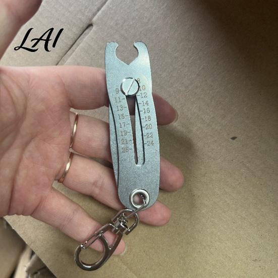 Bolt Measuring Tool Portable Thread Size Checker Keychain Stainless Steel Precise Gauge Gauge Nut Bolts Finder Verification