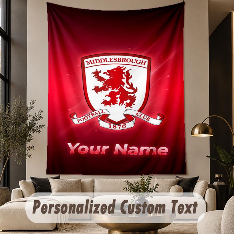 Custom Text Tapestry Middlesbrough FC Print Wall Tapestry Indoor Living Room Wall Decor