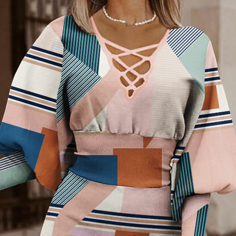 2025 Autumn Winter New Women's V-Neck Bodycon Dress, Wrap Waist Long Sleeve Bodycon Midi Dress, Slim Fit Bandage Party Evening Dress