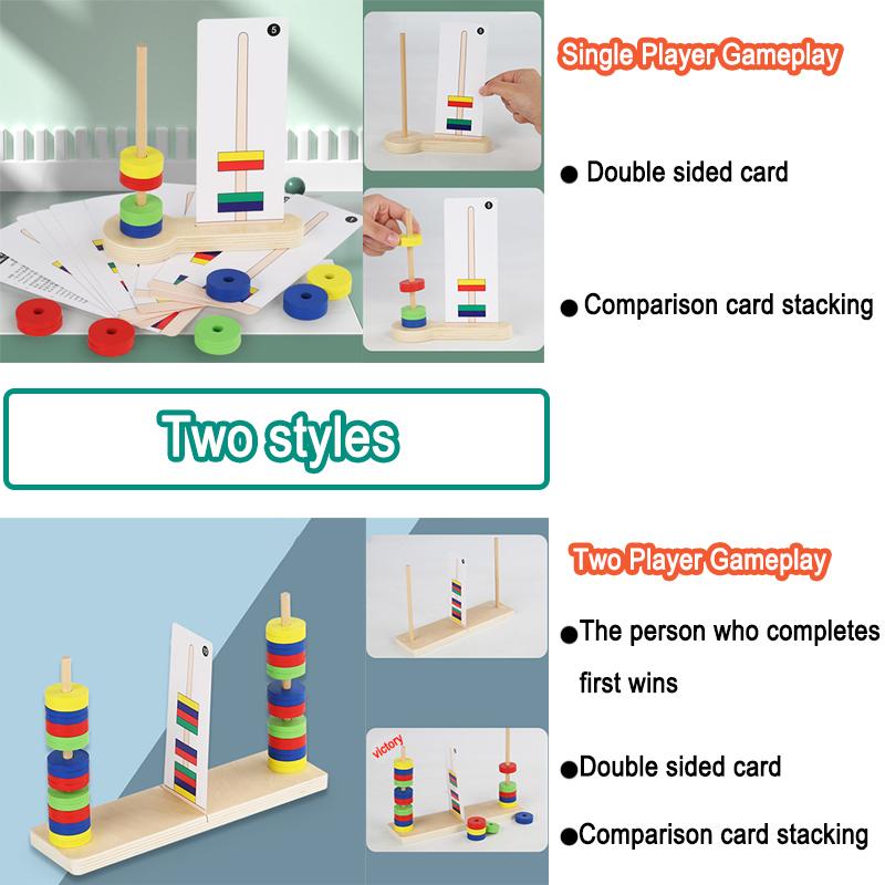Montessori Holz-Nistspielzeug Stapelspielzeug Magnetisch schwebend Farbe Form Zuordnung Früherziehung Eltern-Kind-Interaktion