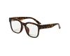 Square Wide Clear Sunglasses Brown Clear [Flex] (Demi Frame, Lenses)