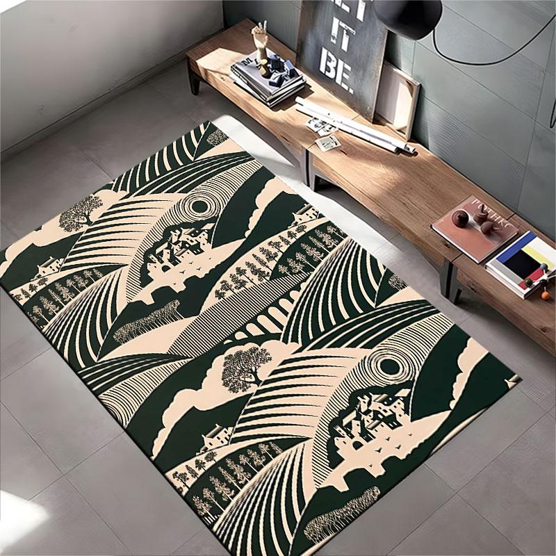 Vintage Landscape Pattern Carpet suitable as a non-slip mat for the living room or bedroom sofa