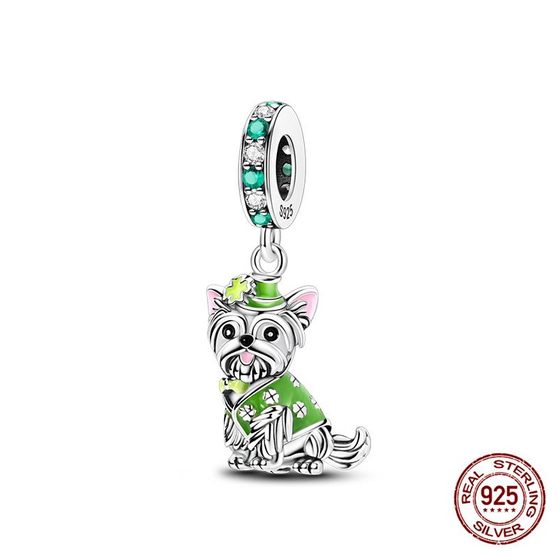 Charms Kupfer Glücksklee Serie Charms Perlen Passend für Damen 3 mm Original Armband Halskette DIY Exquisiter Schmuck Geschenke