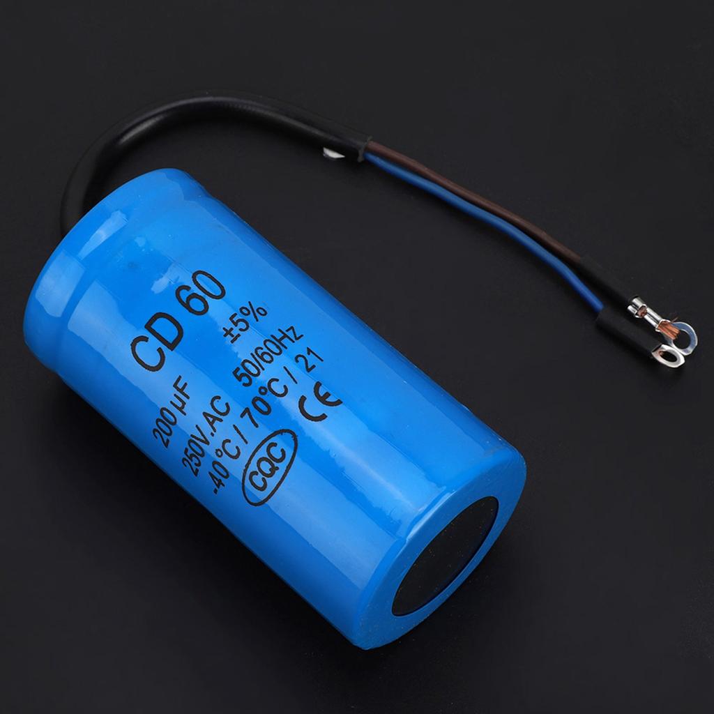 CD60 Run Capacitor with Wire   250V AC 200uF 50 60Hz for Motor Air Compressor