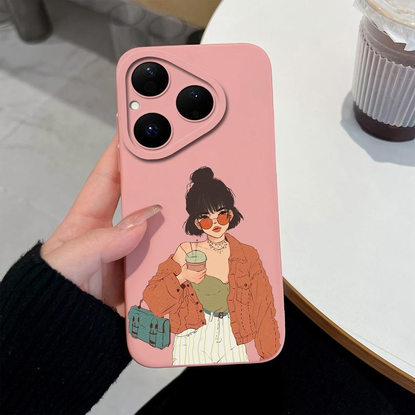 For Huawei Nova Y61 Y70 Y72 Y90 4E 5T 6 7 8 9 SE Pura 80 Pro Phone Case Cool Girls Pattern Screen Protector Anti Slip Shell For Huawei Silicone Casing