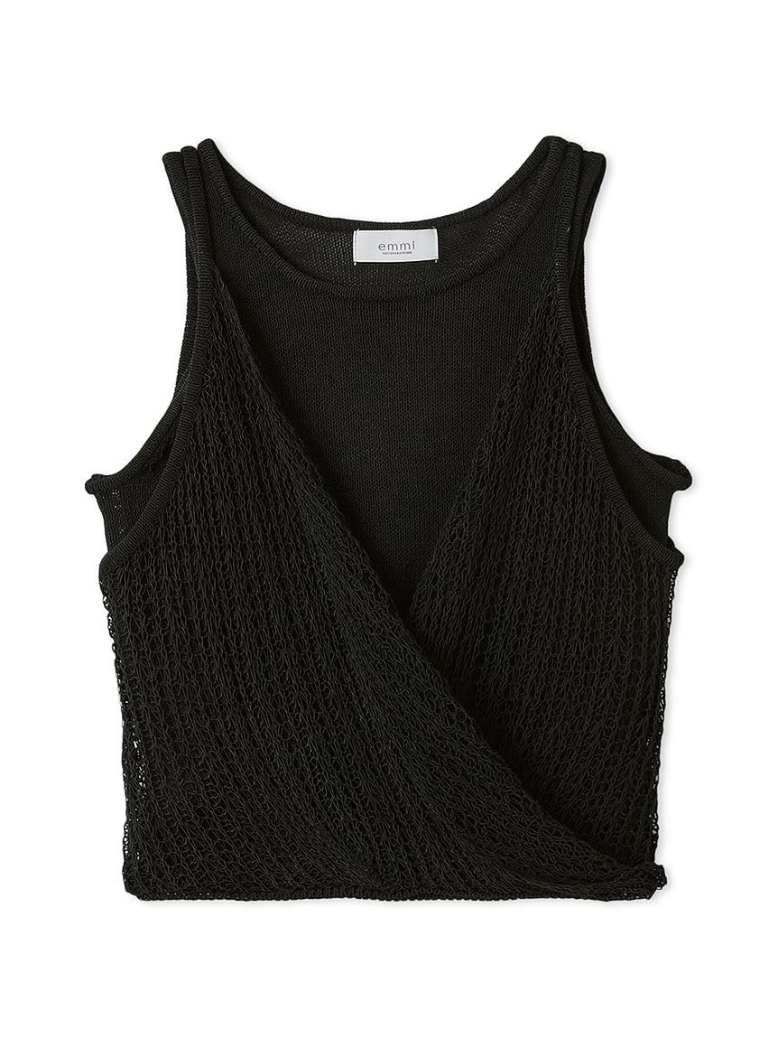

Майка Emi из трикотажа в рубчик, свободного кроя, маленькая, 13WNT252006, женская, черная, размер, чёрный