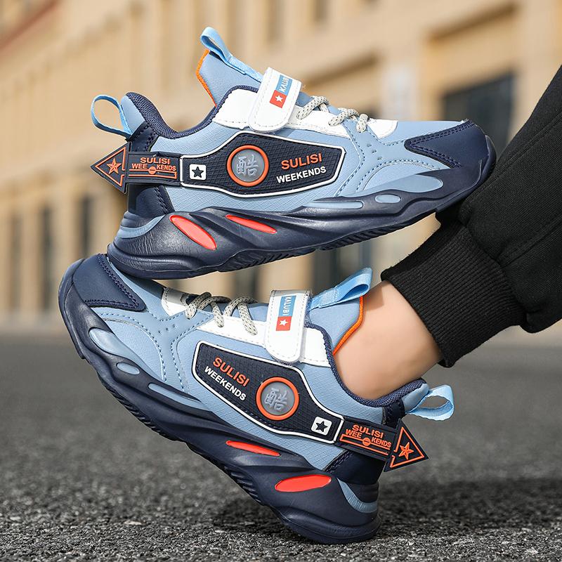 Kids Lightweight Leather Tennis Sports Sneakers Boys Girls Walking Running Casual Shoes for Spring Autumn Winter Child Students