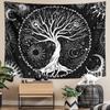 VIKAMA Retro Bohemian Style Tree Of Life Tapestry Mystical Starry Sky Moon Sun Elements Art Tapestry Room Decoration