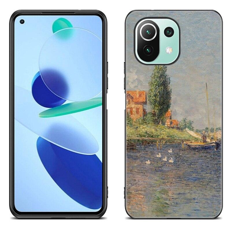 Claude Monet Phone Case For Xiaomi Mi 11 Lite NE 11i 10T 11T Pro A2 A3 Lite POCO F3 M3 M4 C31 X3 Pro NFC GT Black Cover