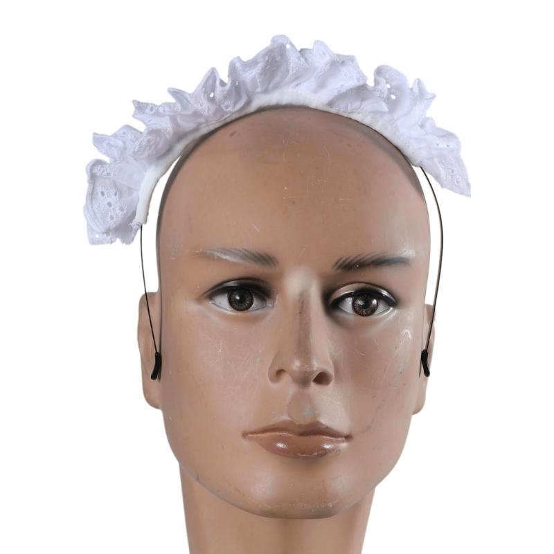 Dívčí skládané krajky s elegantním dutým vzorem, čelenka, bílá, make-up, mytí obličeje, vlasová ozdoba, cosplay, párty, čelenka