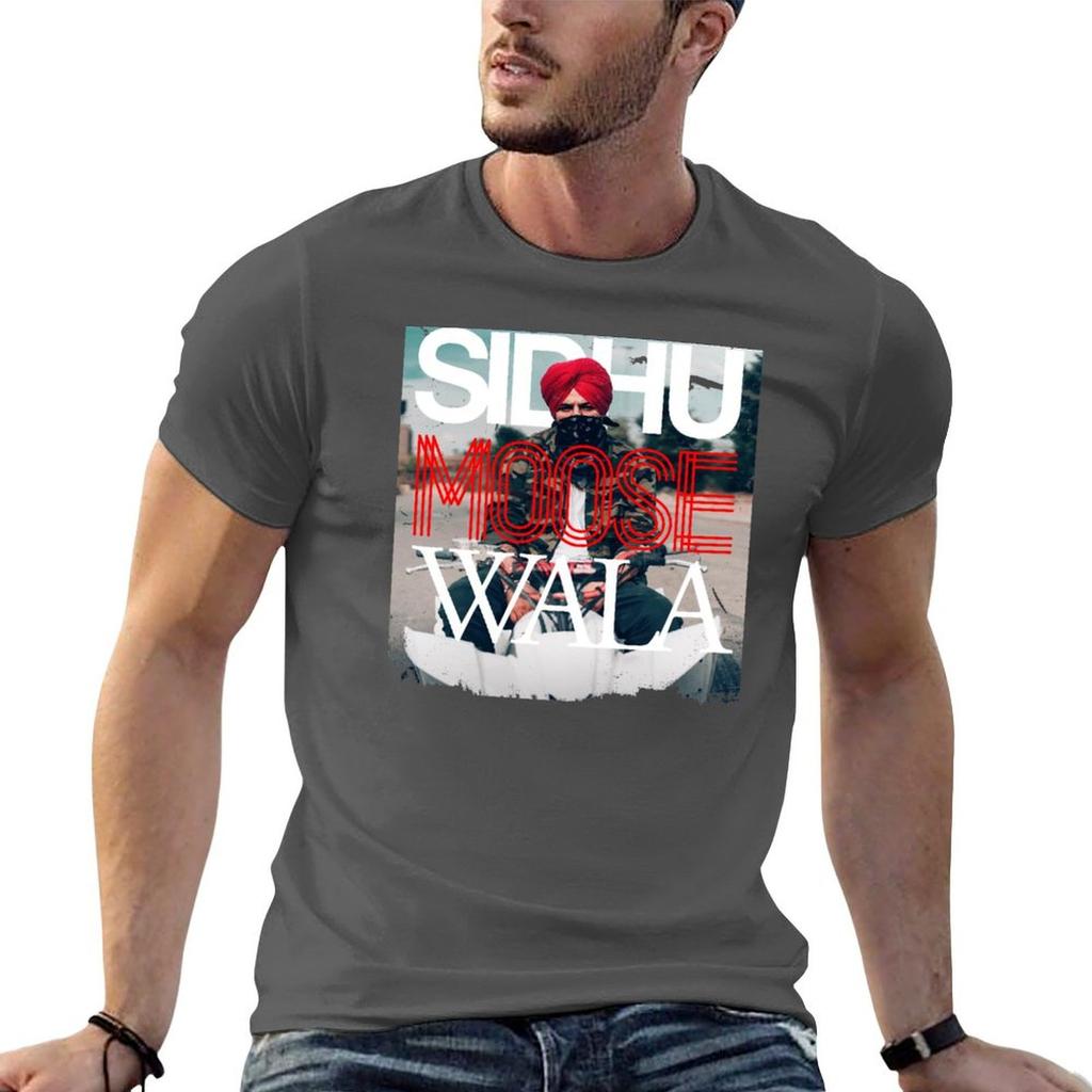 Sidhu Moose Wala Vintage Style TShirt Simple Line Art Print Tee