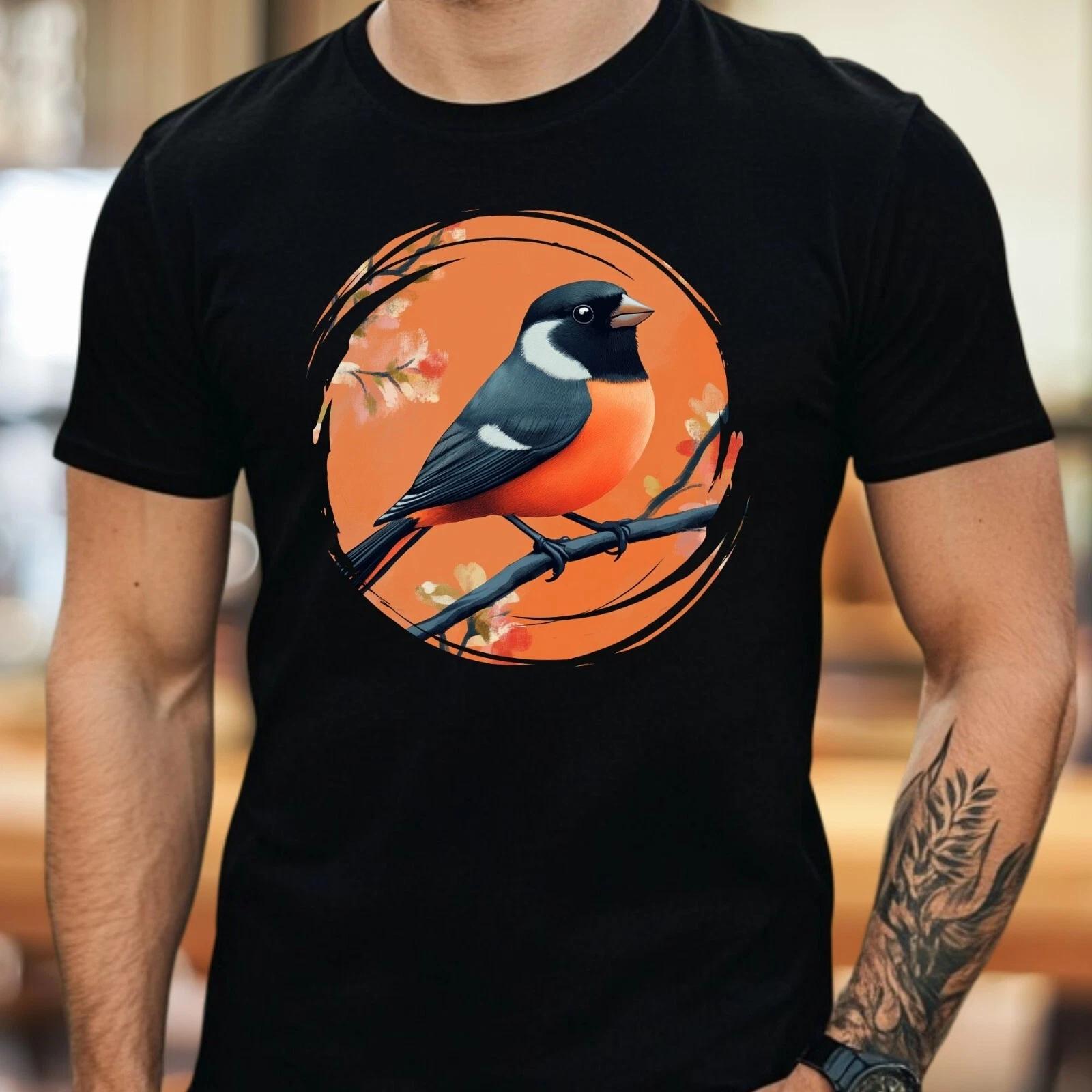 T-Shirt Herren Gimpel Vogel Motiv Baumwolle Größe S bis 5XL L