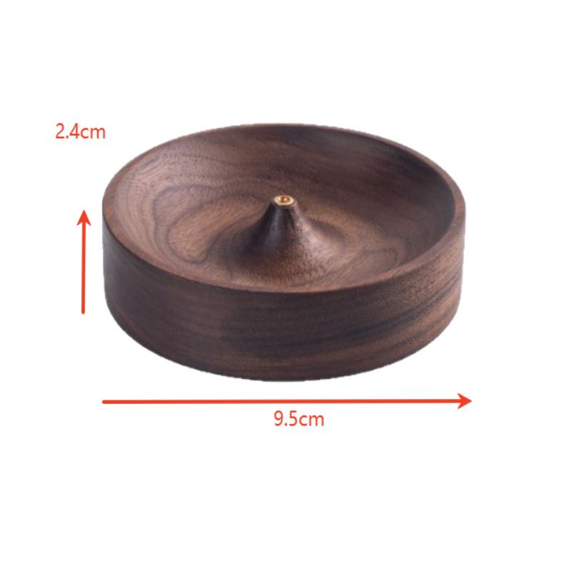 North American Black Walnut Solid Wood Incense Stick Tea Ceremony Round Incense Burner Agarwood Tray Holder Home Decor