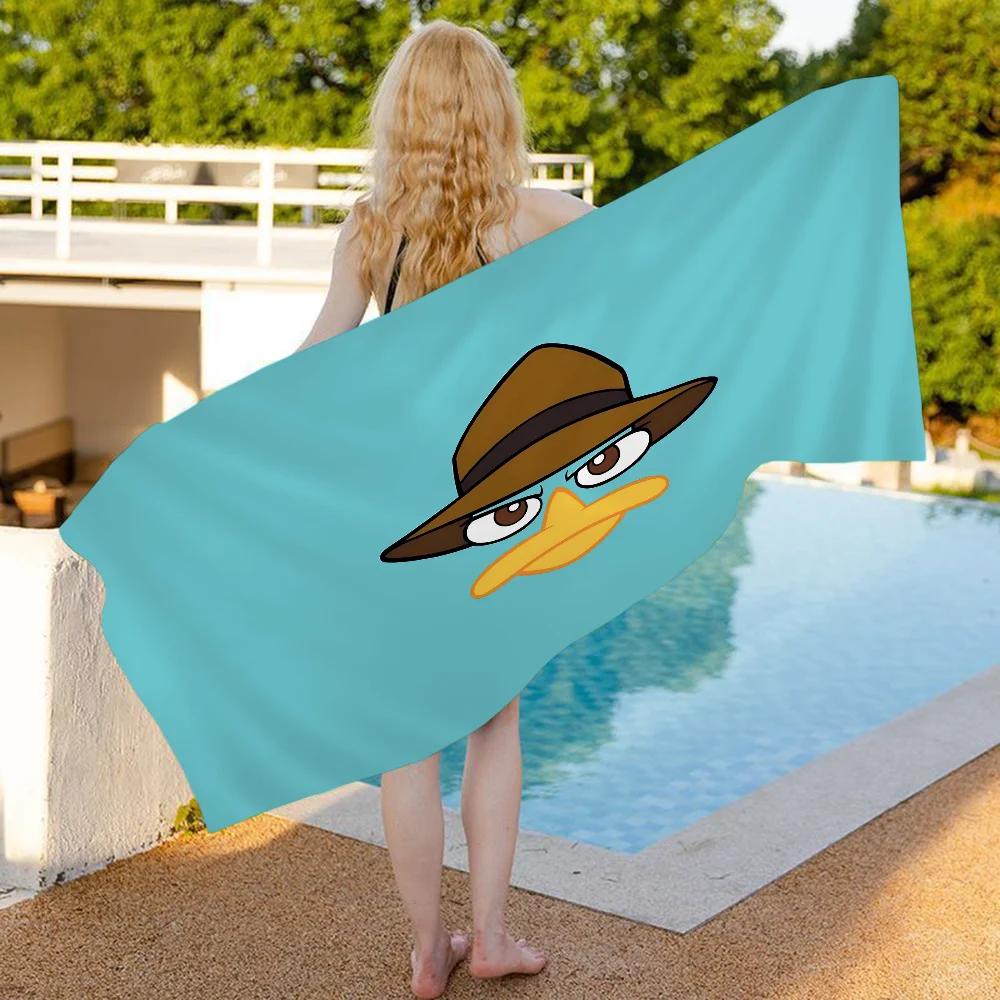 

Classic Animation P-Phineas And F-Ferb Beach Towel Colorful Bath Towels For Girl Microfiber Quick Dry Sand Yoga Spa Gym W30*H60(CM)