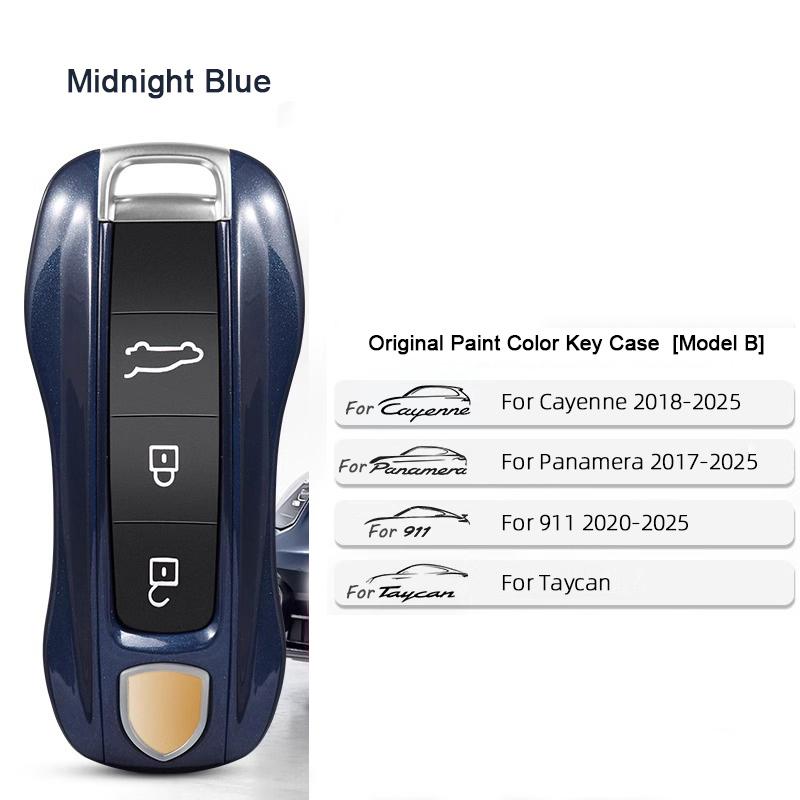 For Porsche Cayenne Mancan Panamera 911 718 Boxster Cayman Taycan 2010-2024 Car Key Paint Case Bordeaux Red Shell Replacement