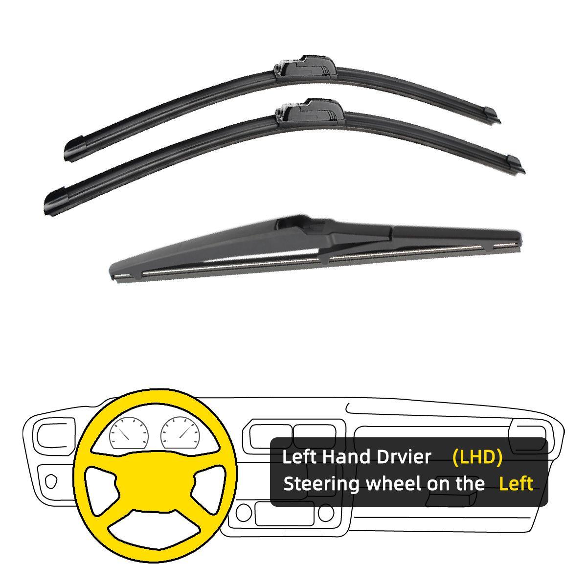 

3 шт. для KIA Soul MK2 EV 2014-2019 24 20 11 передние и задние щетки стеклоочистителя лобовое стекло резак для окон аксессуары 2014 2015 2016 2017 2018 2019 Left Hand