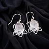 Rose Quartz Gemstone 925 Sterling Silver Handmade Jewelry Girls Earrings 1.70" EE-40-22