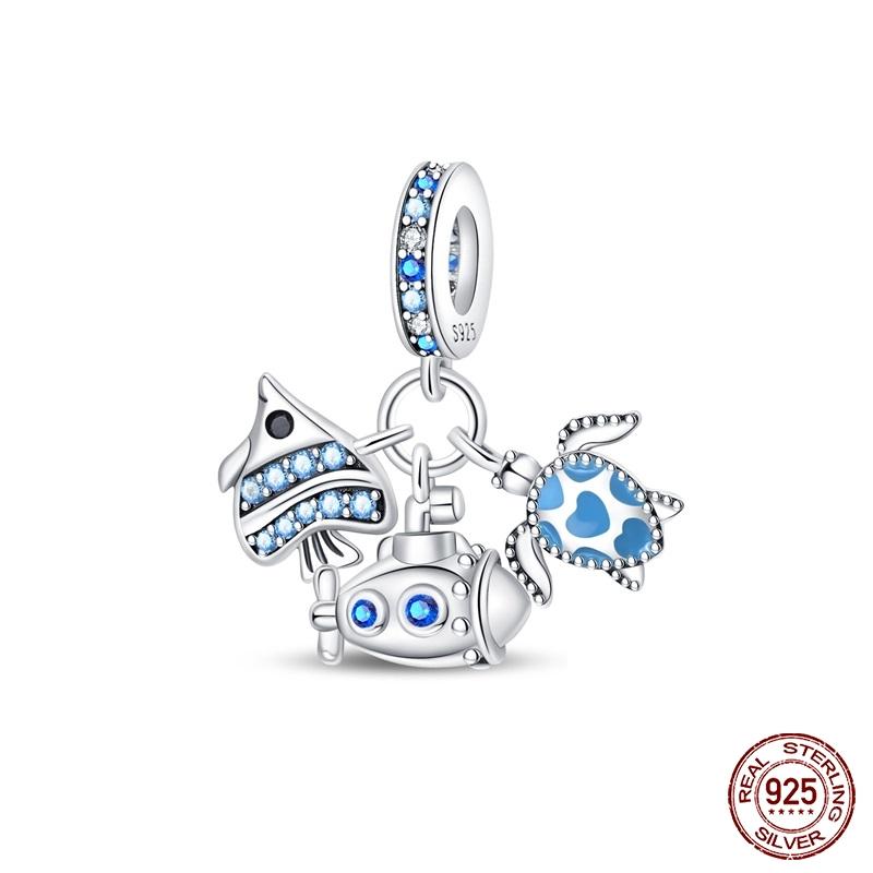 New Copper Fashion Glowing Space Astronaut Spaceship Charms Beads Fit Brand Original Bracelet Diy Jewelry Gift