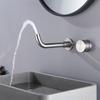 Minimalist brass brushed gold rose gold wall mounted basin faucet modern embedded 2-hole hot and cold water bathroom mixer